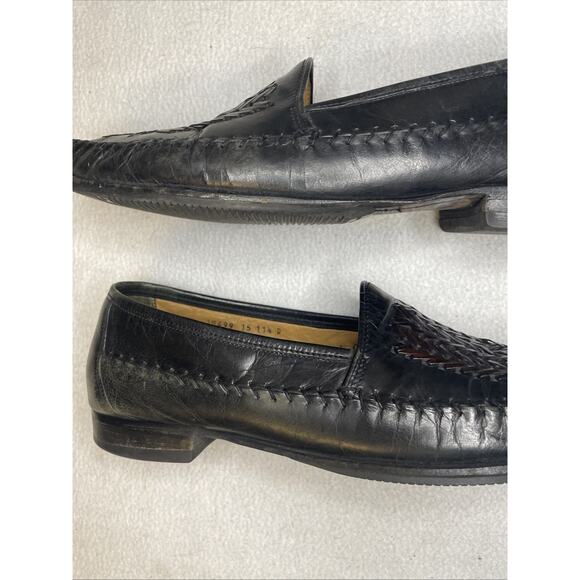 Florsheim Mens 11.5 D Black Woven Vamp Slip On Loafers Style 18499 Dress Shoes main image 7